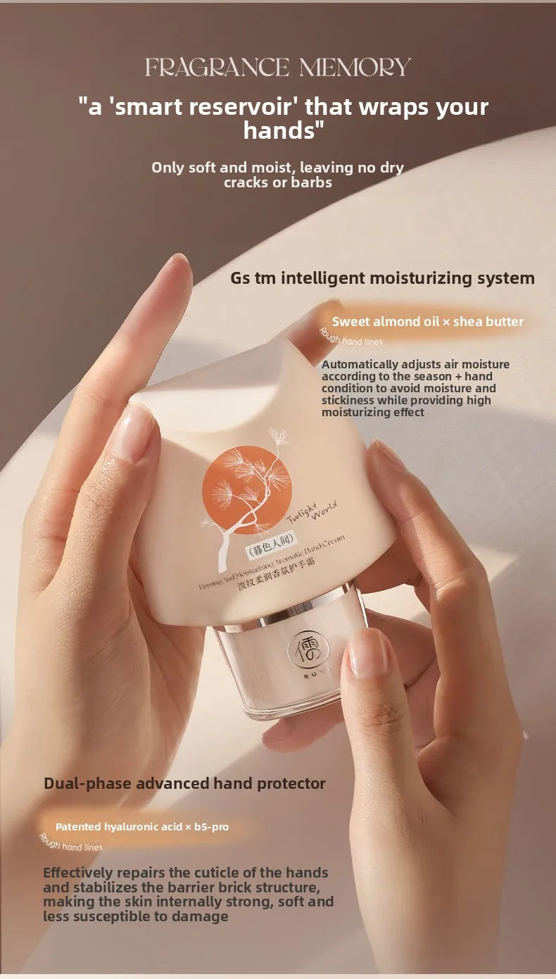 RUYI Scented Hand Cream Anti-Wrinkle Portable Moisturizing Hydrating Whitening Anti-Cracking Hand Cream for Soft Smooth Skin - Veluxx
