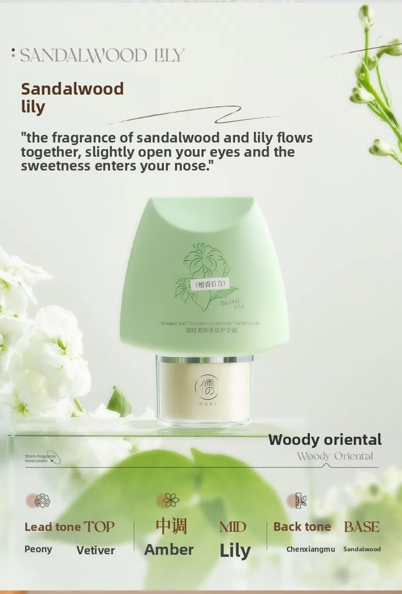 RUYI Scented Hand Cream Anti-Wrinkle Portable Moisturizing Hydrating Whitening Anti-Cracking Hand Cream for Soft Smooth Skin - Veluxx