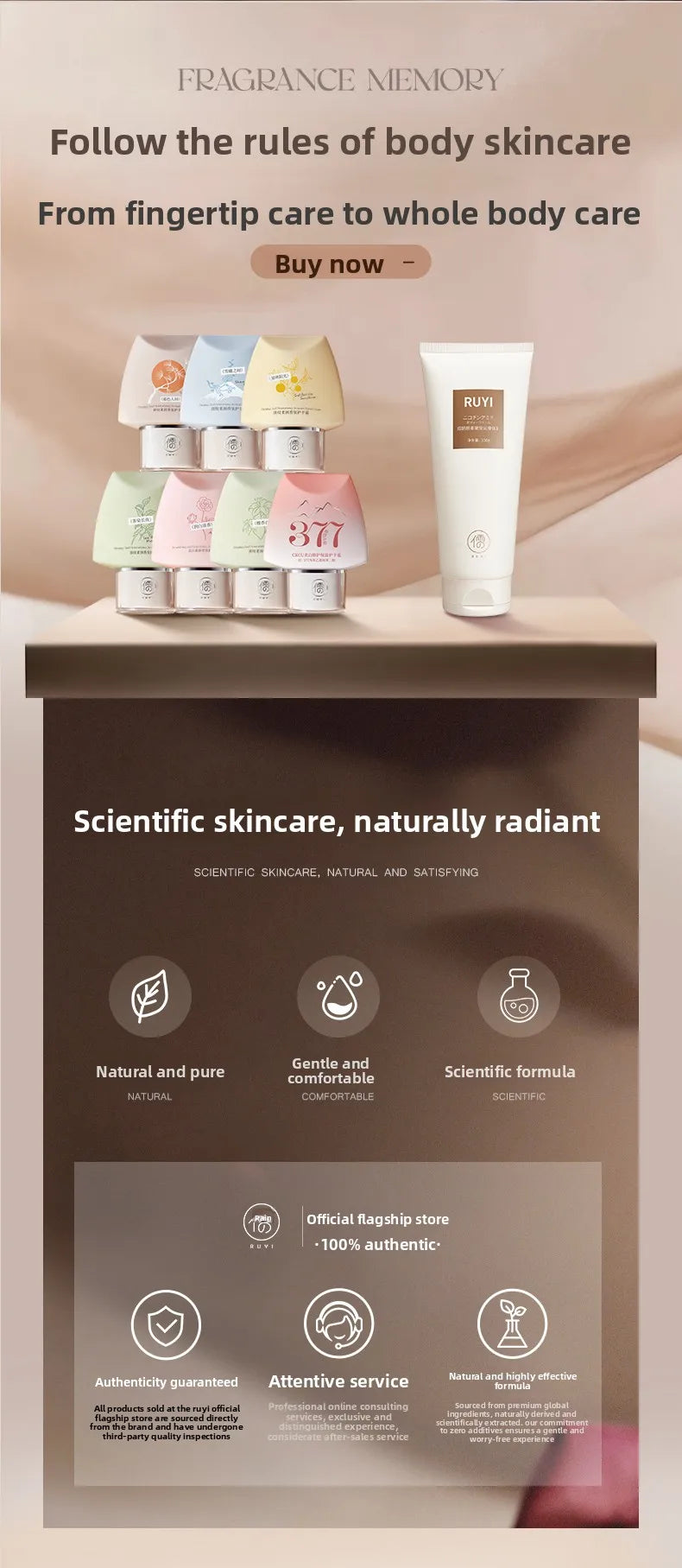 RUYI Scented Hand Cream Anti-Wrinkle Portable Moisturizing Hydrating Whitening Anti-Cracking Hand Cream for Soft Smooth Skin - Veluxx